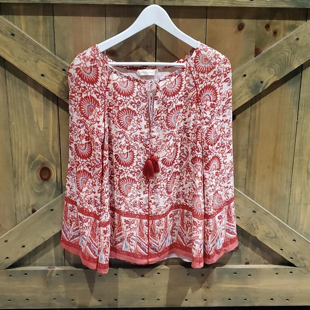 Tory Burch Boho Peasant Top With Tassel